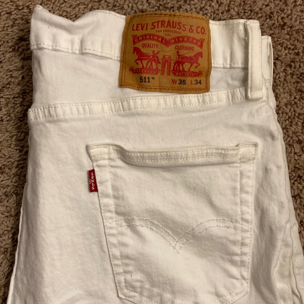 Levis white denim pants